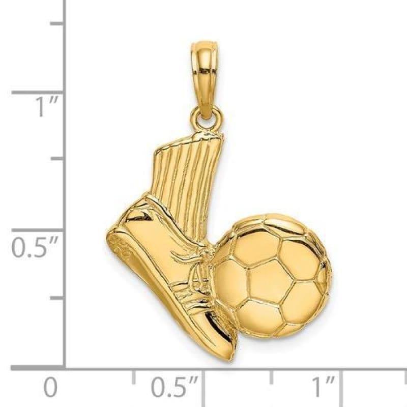 14K 2-D Soccer Shoe Kicking Ball Charm - Seattle Gold Grillz