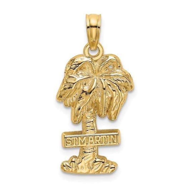14K 2-D ST. MARTIN On Palm Tree Charm - Seattle Gold Grillz
