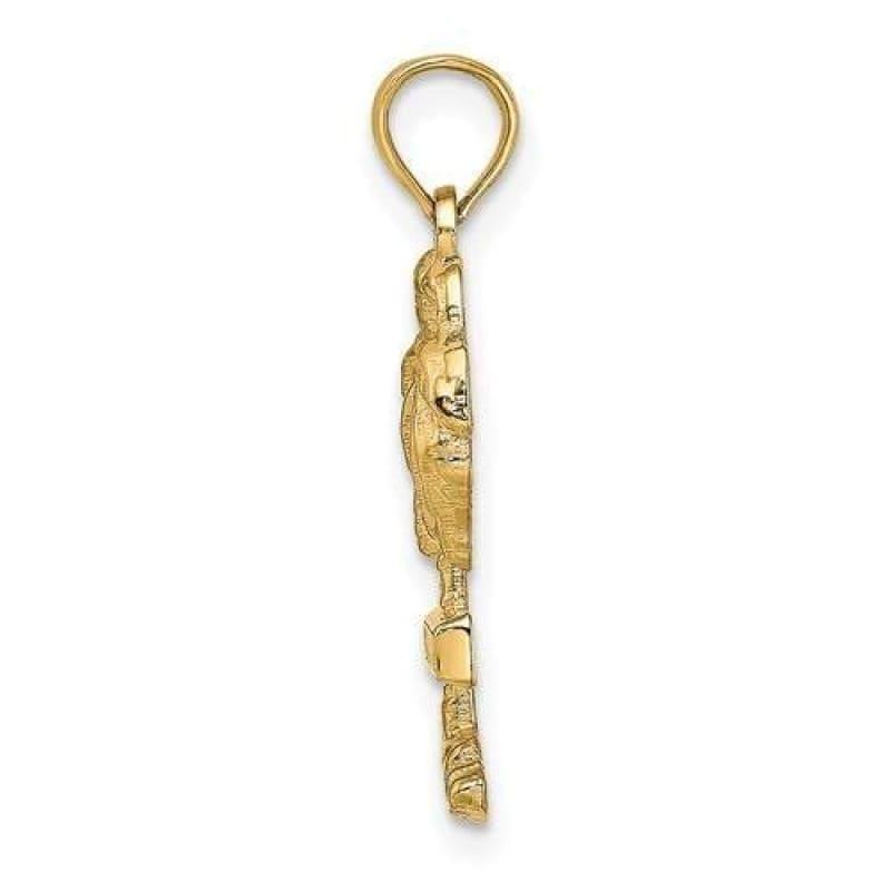 14K 2-D ST. MARTIN On Palm Tree Charm - Seattle Gold Grillz