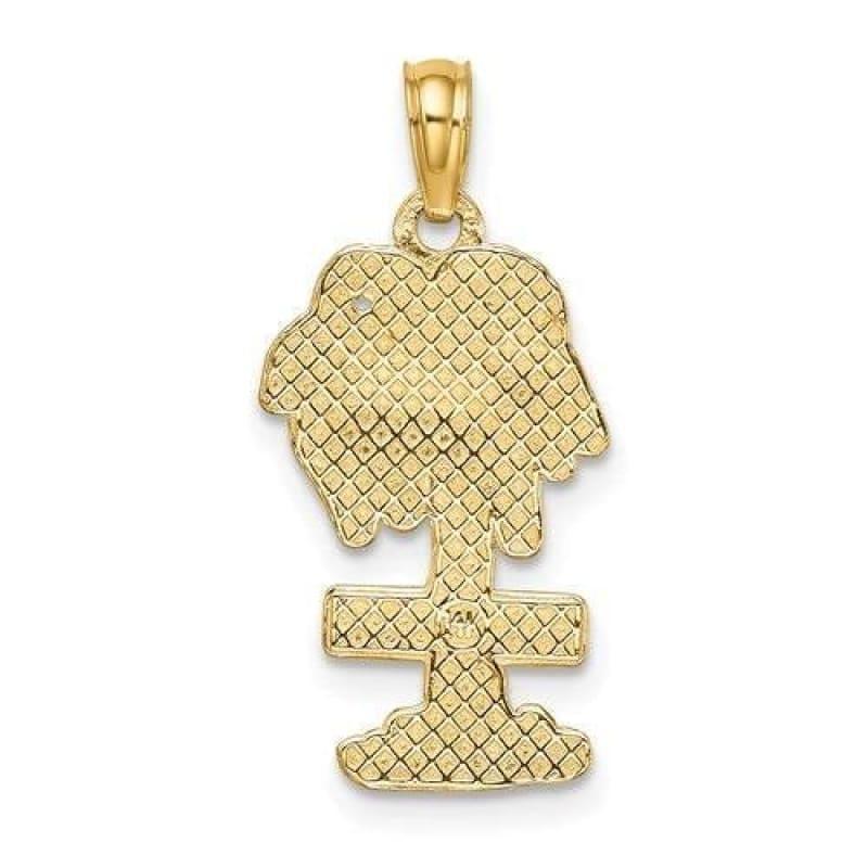 14K 2-D ST. MARTIN On Palm Tree Charm - Seattle Gold Grillz