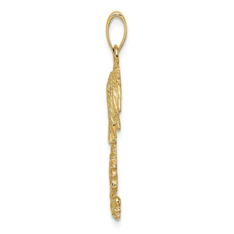 14K 2-D Textured Single Palm Tree Charm - Seattle Gold Grillz