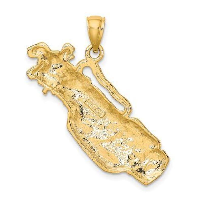 14K 2D Golf Bag & Clubs Charm - Seattle Gold Grillz