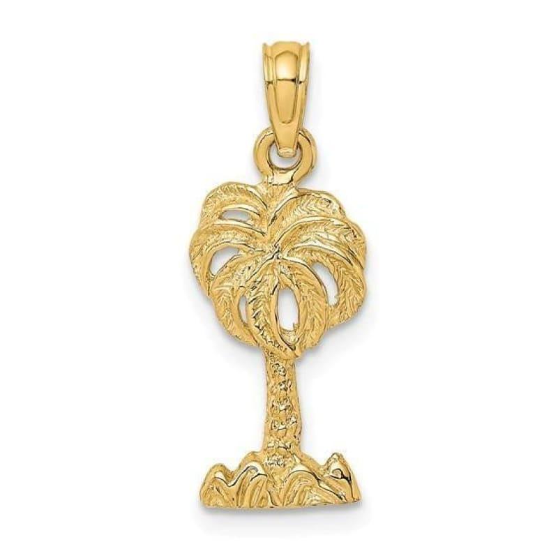 14K 2D Palm Tree Charm - Seattle Gold Grillz