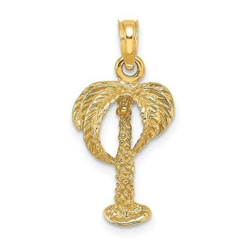 14K 2D Palm Tree Charm - Seattle Gold Grillz