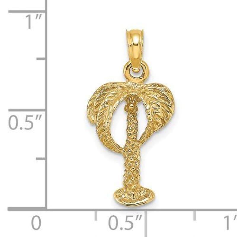 14K 2D Palm Tree Charm - Seattle Gold Grillz