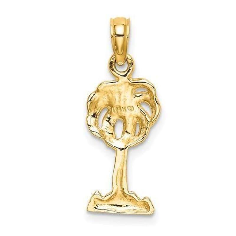 14K 2D Palm Tree Charm - Seattle Gold Grillz