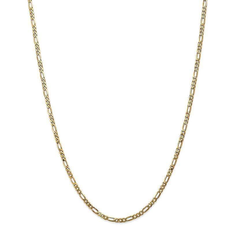 14k 3.00mm Flat Figaro Chain - Seattle Gold Grillz