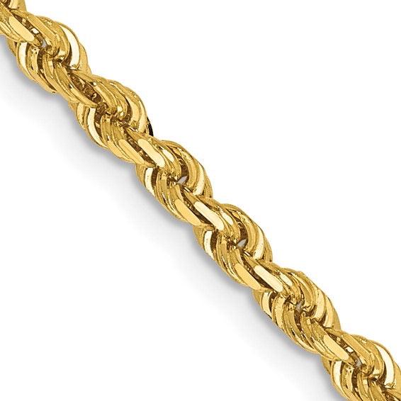 14k 3.0mm Diamond-cut Quadruple Rope Chain - Seattle Gold Grillz