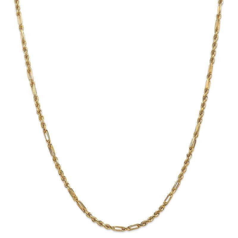 14k 3.0mm Milano Rope Chain - Seattle Gold Grillz