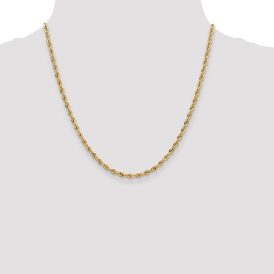14k 3.0mm Semi-Solid Rope Chain - Seattle Gold Grillz