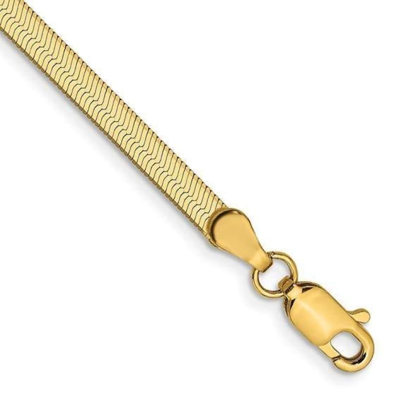 14k 3.0mm Silky Herringbone Bracelet - Seattle Gold Grillz