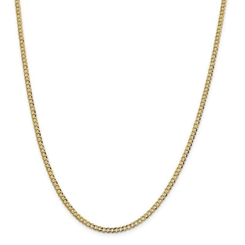 14k 3.1mm Solid Polished Light Flat Cuban Chain - Seattle Gold Grillz