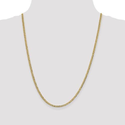 14k 3.1mm Solid Polished Light Flat Cuban Chain - Seattle Gold Grillz
