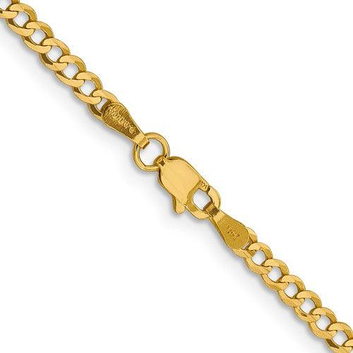 14k 3.1mm Solid Polished Light Flat Cuban Chain - Seattle Gold Grillz