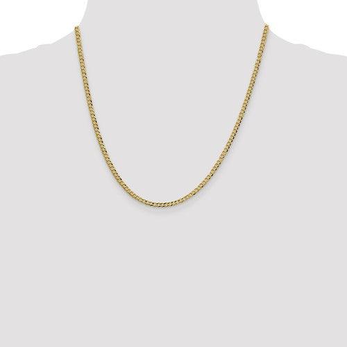 14k 3.1mm Solid Polished Light Flat Cuban Chain - Seattle Gold Grillz