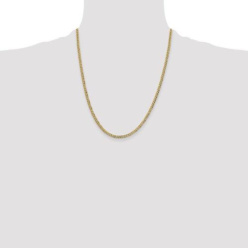 14k 3.1mm Solid Polished Light Flat Cuban Chain - Seattle Gold Grillz