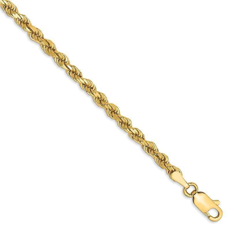 14k 3.20mm D-C Rope with Lobster Clasp Bracelet - Seattle Gold Grillz
