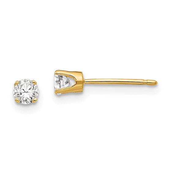 14k 3.25mm Cubic Zirconia stud earrings - Seattle Gold Grillz