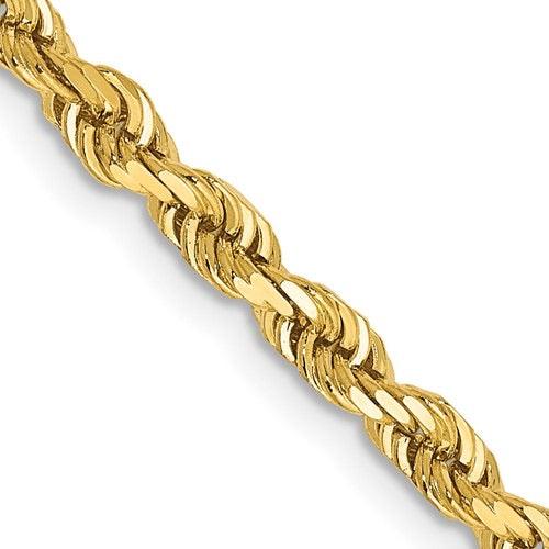 14k 3.35mm Diamond Cut Quadruple Rope Chain - Seattle Gold Grillz