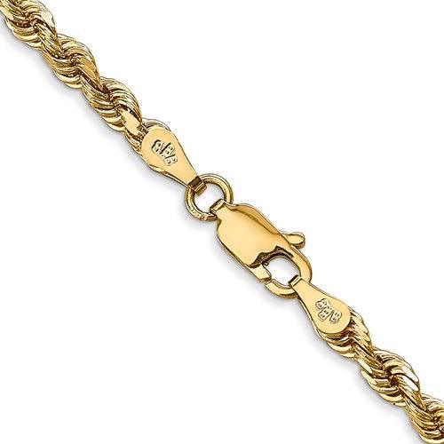 14k 3.35mm Diamond Cut Quadruple Rope Chain - Seattle Gold Grillz