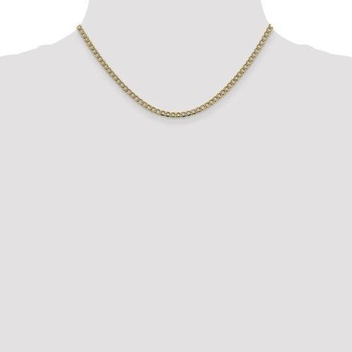 14k 3.4mm Semi-solid Pave Curb Chain - Seattle Gold Grillz