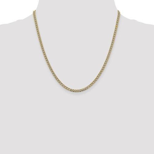 14k 3.4mm Semi-solid Pave Curb Chain - Seattle Gold Grillz
