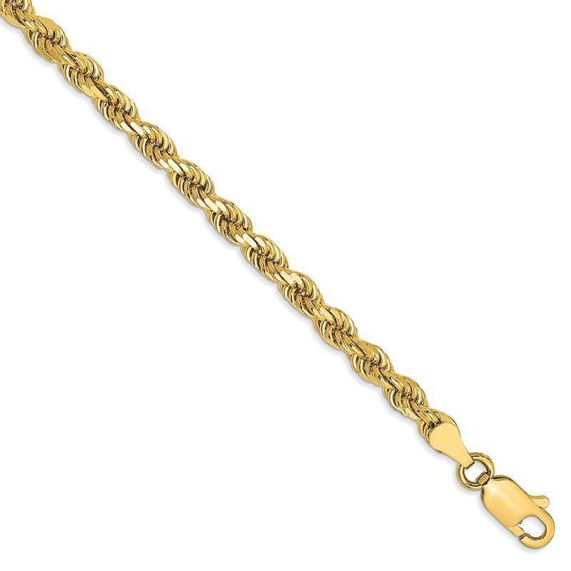 14k 3.5mm D-C Rope with Lobster Clasp Bracelet - Seattle Gold Grillz