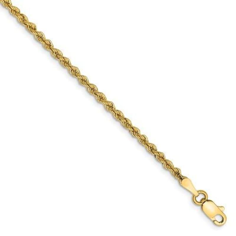 14k 3.65mm Handmade Regular Rope Bracelet - Seattle Gold Grillz