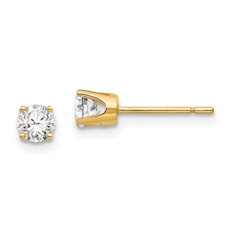 14k 3.75mm CZ stud earrings - Seattle Gold Grillz