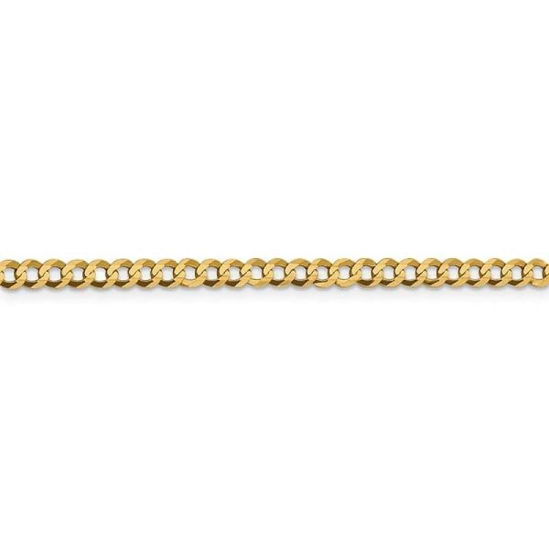 14k 3.7mm Solid Polished Light Flat Cuban Bracelet - Seattle Gold Grillz