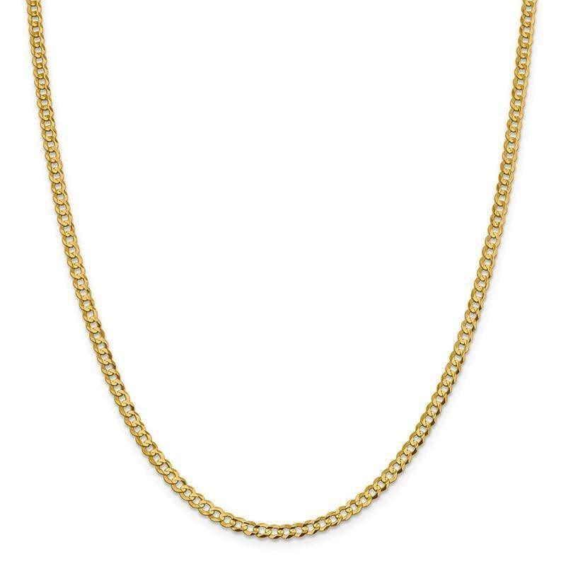 14k 3.7mm Solid Polished Light Flat Cuban Link Chain - Seattle Gold Grillz
