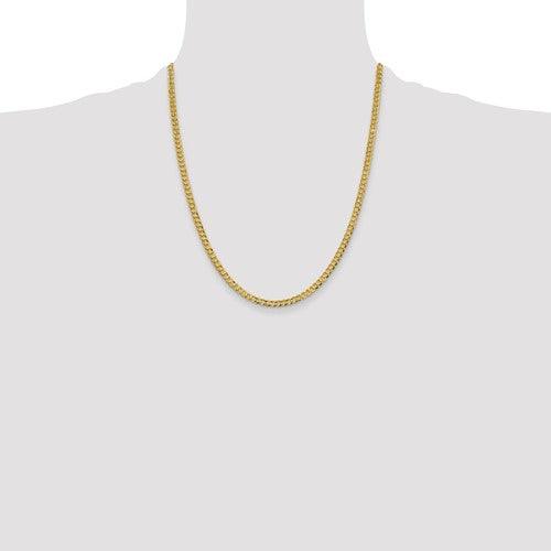 14k 3.7mm Solid Polished Light Flat Cuban Link Chain - Seattle Gold Grillz