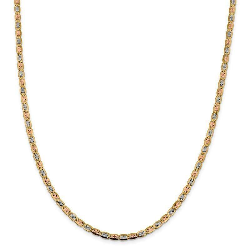 14k 3.8mm Tri-color Pave Valentino Chain - Seattle Gold Grillz