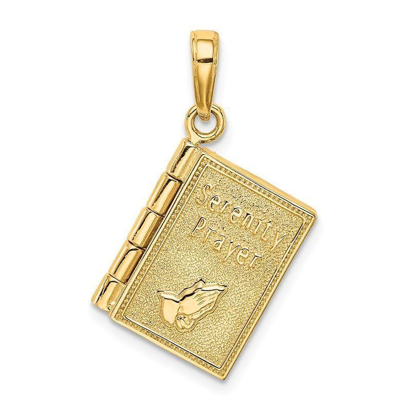 14K 3-D Moveable Pages Serenity Prayer Book Pendant - Seattle Gold Grillz