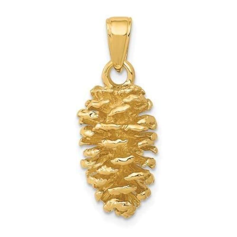 14K 3-D Pinecone Pendant - Seattle Gold Grillz