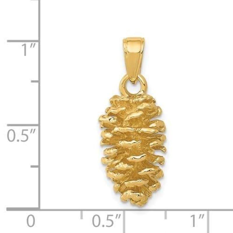 14K 3-D Pinecone Pendant - Seattle Gold Grillz