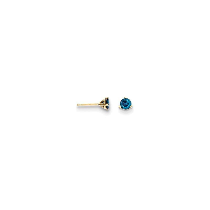 14k .33ct. Blue Diamond Stud Earrings - Seattle Gold Grillz