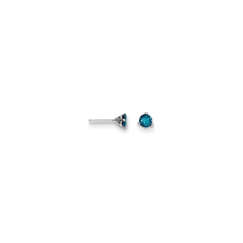 14k .33ct Blue Diamond Stud Earrings - Seattle Gold Grillz