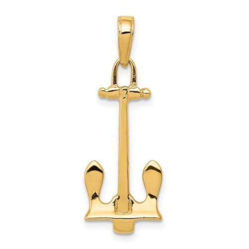14K 3D Navy Anchor Pendant - Seattle Gold Grillz