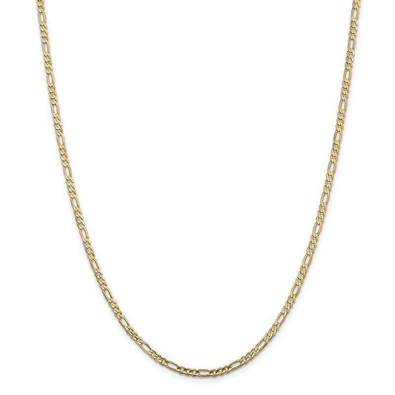 14k 3mm Concave Open Figaro Chain - Seattle Gold Grillz