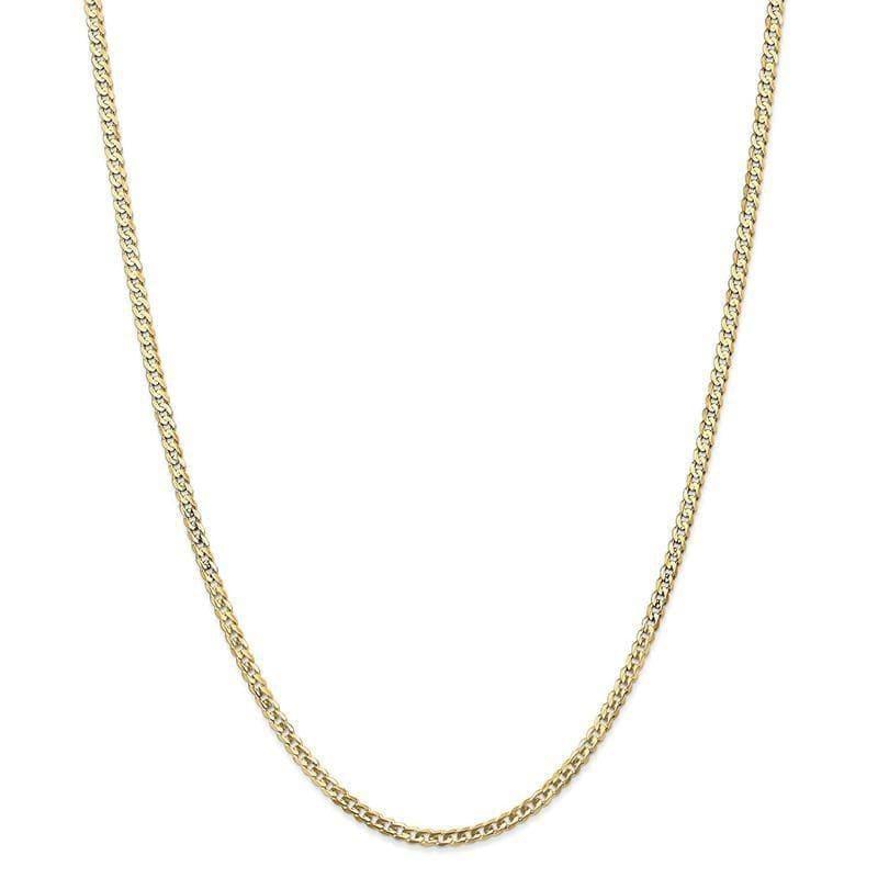 14k 3mm Open Concave Curb Chain - Seattle Gold Grillz