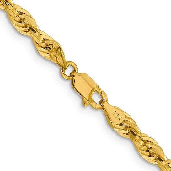 14k 4.25mm Semi-Solid Rope Chain - Seattle Gold Grillz