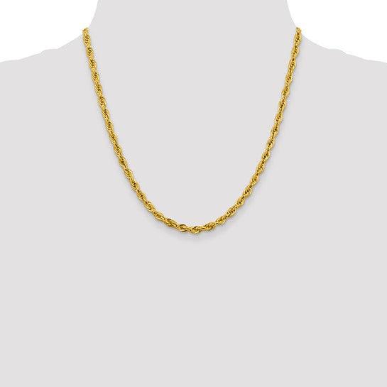 14k 4.25mm Semi-Solid Rope Chain - Seattle Gold Grillz
