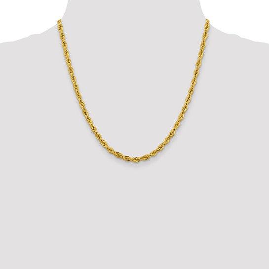 14k 4.25mm Semi-Solid Rope Chain - Seattle Gold Grillz