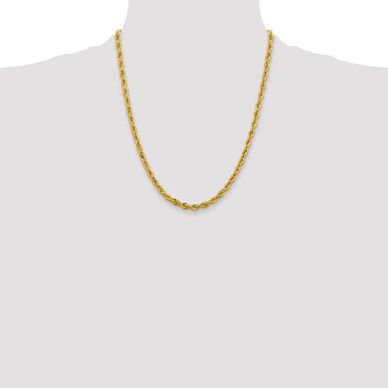 14k 4.25mm Semi-Solid Rope Chain - Seattle Gold Grillz