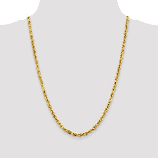 14k 4.25mm Semi-Solid Rope Chain - Seattle Gold Grillz