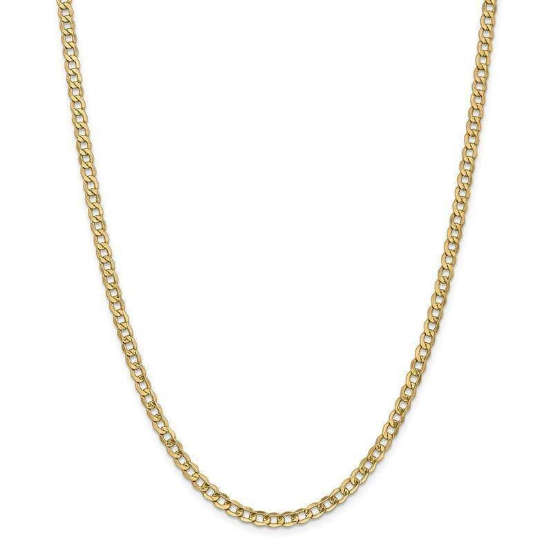 14k 4.3mm Semi-Solid Curb Link Chain - Seattle Gold Grillz
