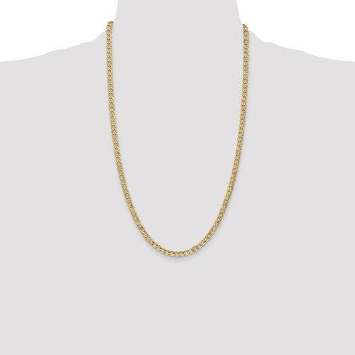 14k 4.3mm Semi-Solid Curb Link Chain - Seattle Gold Grillz