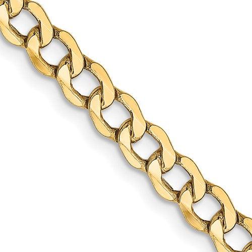 14k 4.3mm Semi-Solid Curb Link Chain - Seattle Gold Grillz