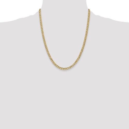 14k 4.3mm Semi-Solid Curb Link Chain - Seattle Gold Grillz